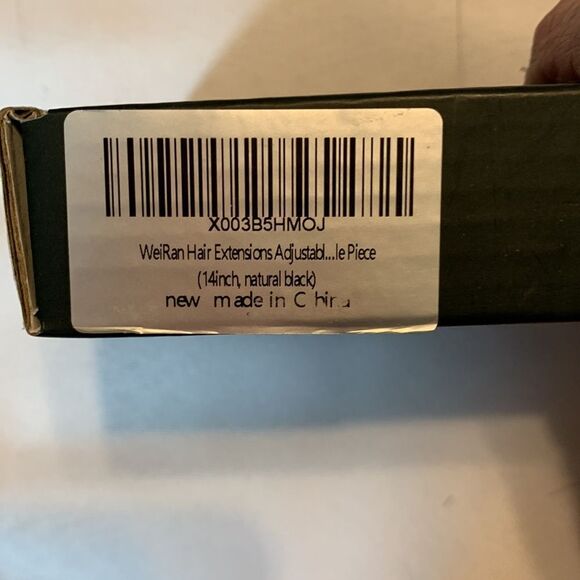 Halo natural black 14" extension w/invisible band w/four clips to hold in place - Picture 5 of 7